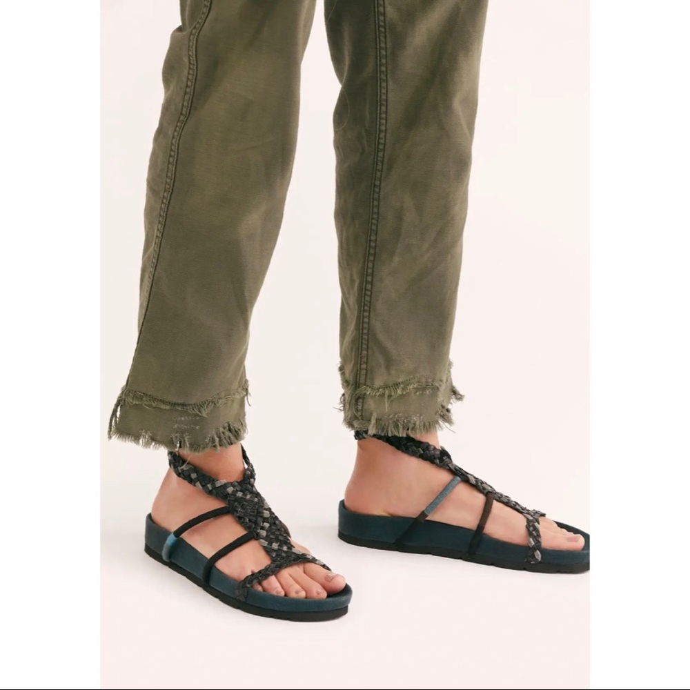 NIB Free People Denali Woven Footbed Sandal 38 8 - Picture 2 of 15